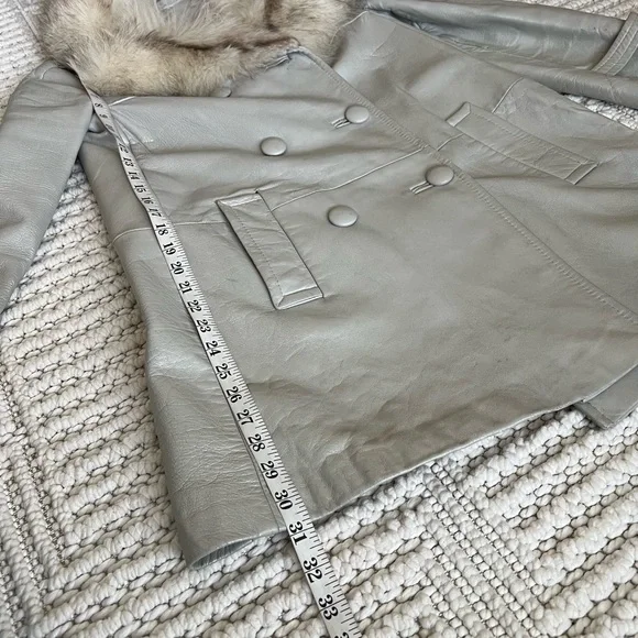 Vintage 60s/70s Fur leather Collar Coat - Picture 11 of 16